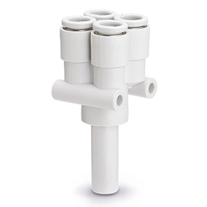 Коллектор цанговый с резьбой и четырьмя выходами SMC KQ2-XD06-08A