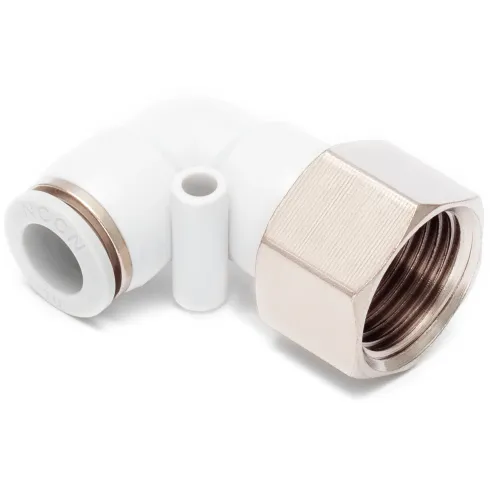 Штуцер цанговый угловой с внутренней резьбой Naval Pneumatics QSLF-3/8-6