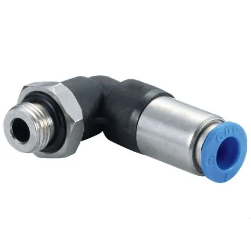 Штуцер цанговый с обратным клапаном угловой удлиненный CDC SPL-08-G02