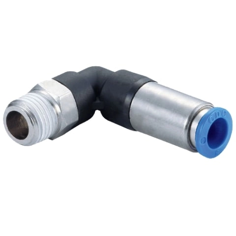 Штуцер цанговый с обратным клапаном угловой удлиненный CDC SPL-10-04