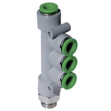 Коллектор цанговый с резьбой Pneumax T18G-0814