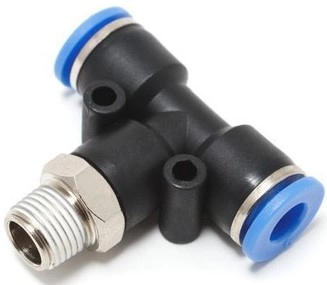 Тройник цанговый с резьбой переходной Naval Pneumatics QST-1/2-10