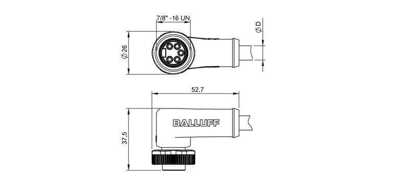Разъем с кабелем Balluff BCC A325-0000-10-063-PX05A5-020