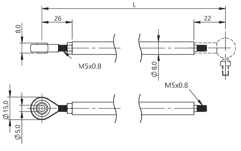 Шарнирный рычаг AMT Linear Position Sensor GS10-0600-A