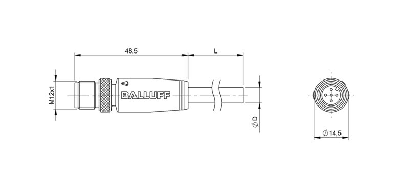 Разъем с кабелем Balluff BCC M415-0000-2A-030-VS85N6-050