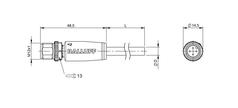 Разъем с кабелем Balluff BCC M414-0000-2A-068-VS24N7-100