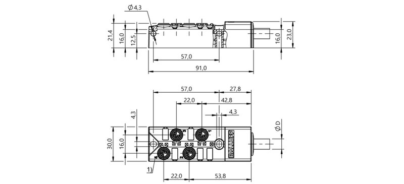 Распределительная коробка Balluff BPI 4M3040-5K-B0-KPXA0-150