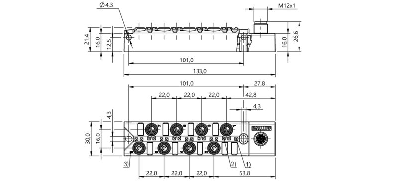 Распределительная коробка Balluff BPI 8M303N-5K-B0-SM4CT