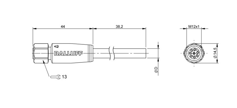 Разъем с кабелем Balluff BCC S418-0000-1A-069-VX8825-250