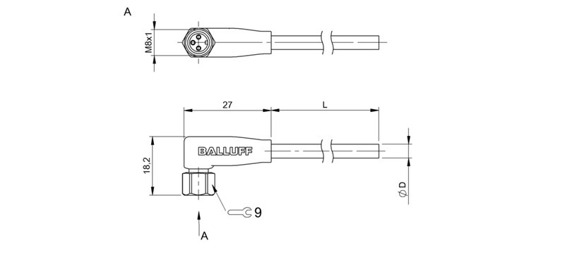 Разъем с кабелем Balluff BCC S323-0000-10-004-PX0334-030