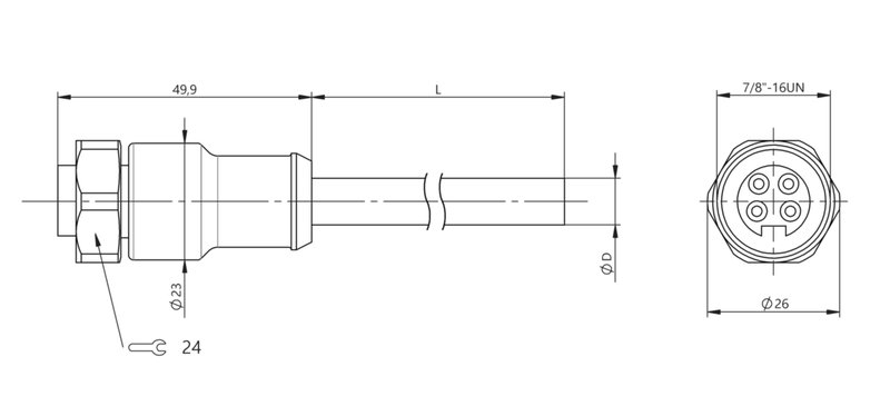 Разъем с кабелем Balluff BCC C3B4-0000-10-003-YX84A5-100-C009