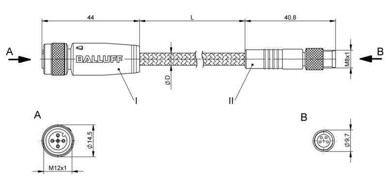 Соединительный кабель Balluff BCC W415-W314-3F-304-MW8434-020