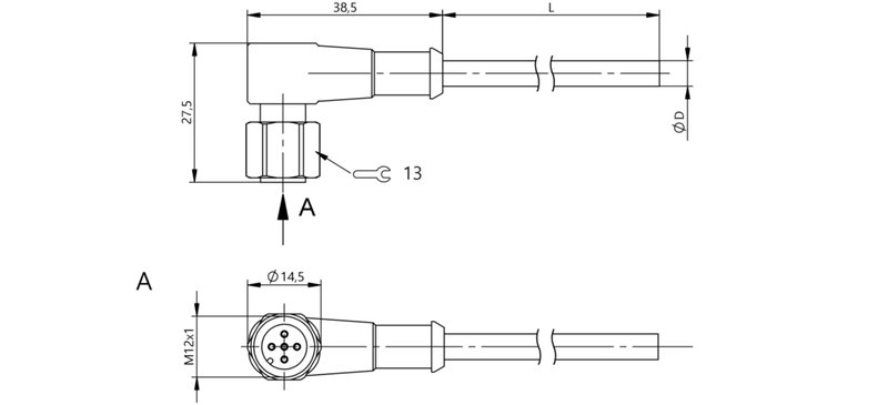 Разъем с кабелем Balluff BCC S4C5-0000-1A-017-YX8534-150-C009