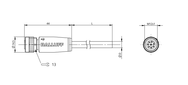Разъем с кабелем Balluff BCC M418-0000-1A-069-PX4825-200-C033