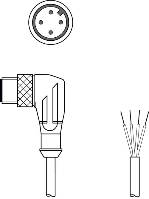 Разъем с кабелем Leuze Electronic KS U-M12-4W-V1-020
