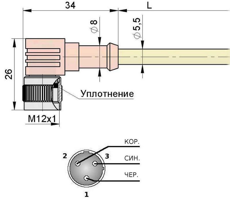 Разъем с кабелем Мега-К PS9-784-C29 (С29 L2,0 7)