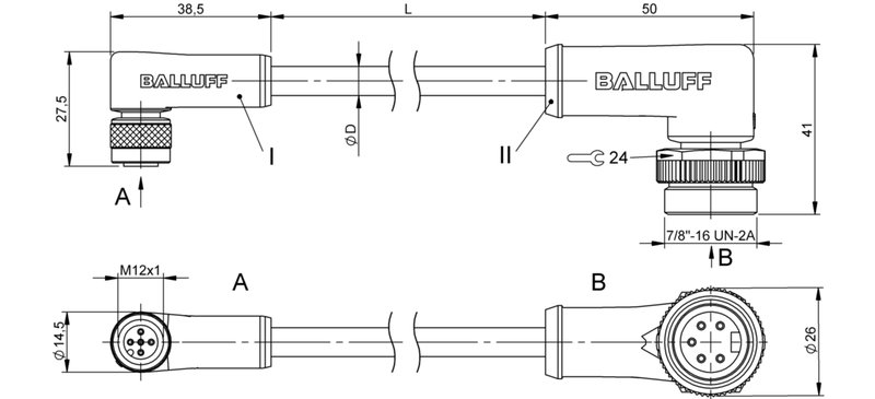 Соединительный кабель Balluff BCC M425-A325-3F-330-PS85N6-010