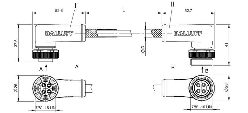 Соединительный кабель Balluff BCC B324-B324-30-304-MW8434-010