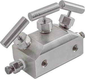 Трехвентильный клапанный блок KIPVALVE BX301-Rc1/4xNPT1/4