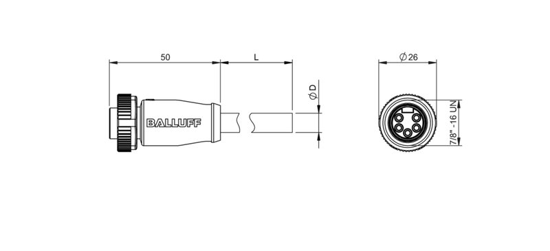 Разъем с кабелем Balluff BCC A315-0000-10-030-VS85N4-200