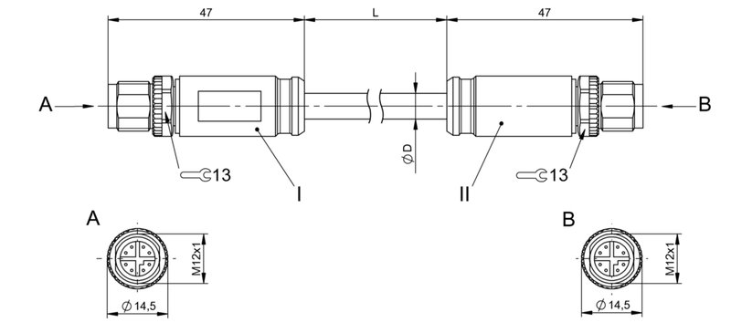Соединительный кабель Balluff BCC M418-M418-6X-378-PS58N9-050