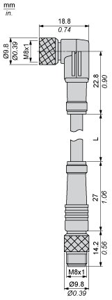 Соединительный кабель Telemecanique XZCR2710037S2