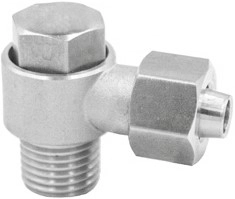Штуцер угловой с накидной гайкой Camozzi X1525-4/2.5-M6-SS316