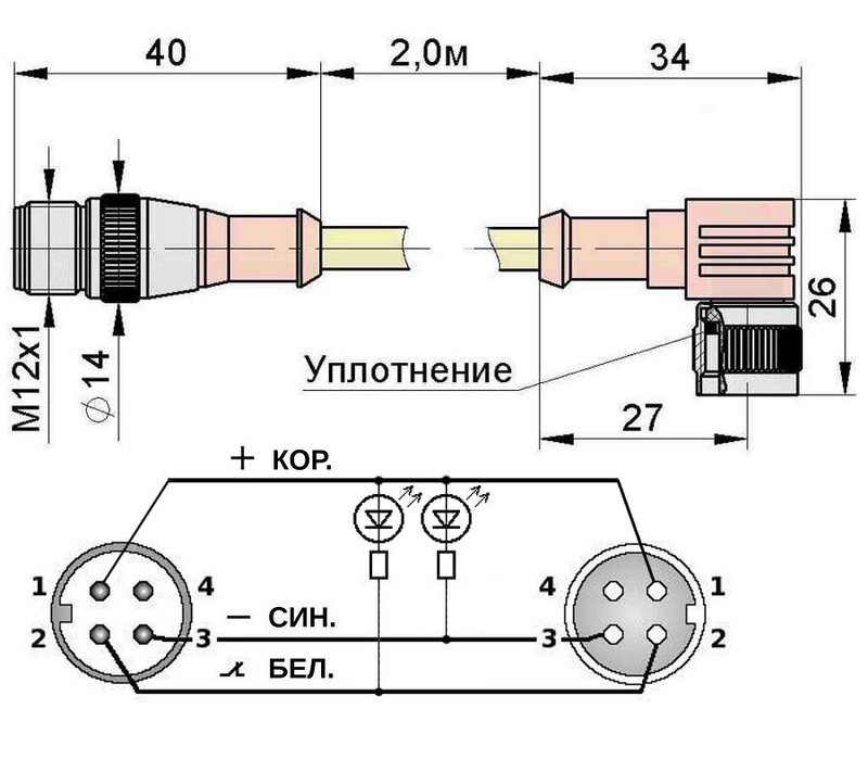 Соединительный кабель Мега-К PS9-41-C18C21 (C18С21 L2,0 4)