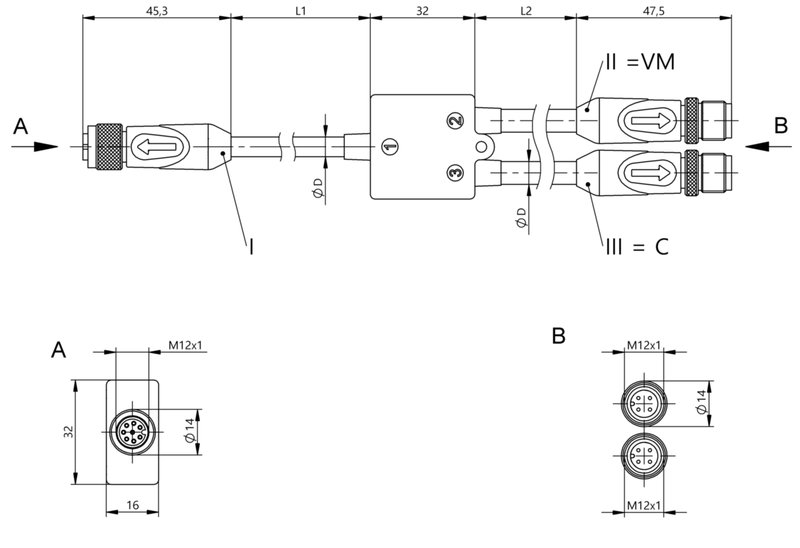 Y-образный распределитель Balluff BCC M418-M414-M414-U3101-050/002