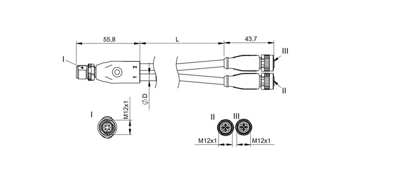 Y-образный распределитель Balluff BCC M414-M415-M415-U2002-015