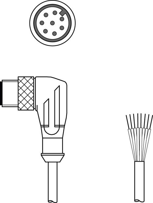 Разъем с кабелем Leuze Electronic KS U-M12-8W-P1-100