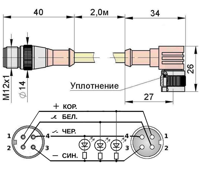 Соединительный кабель Мега-К PS9-51-C18C21 (C18С21 L2,0 5)