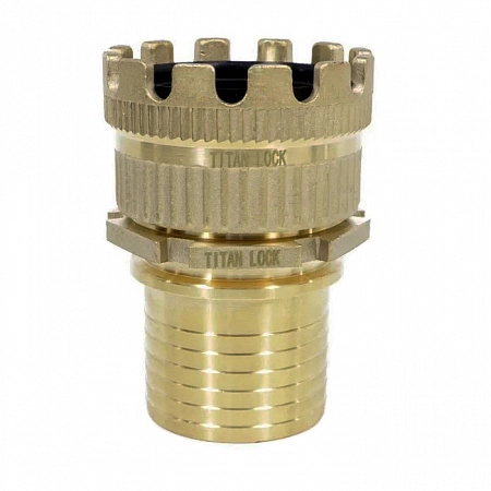 Соединение TankWagen, комплект (муфта MK б/рукоятки + штуцер под рукав), латунь, TLMKS50BR TITAN LOCK