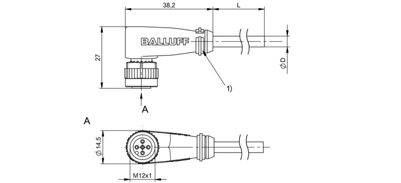 Разъем с кабелем Balluff BCC M425-0000-1A-003-PH0434-100