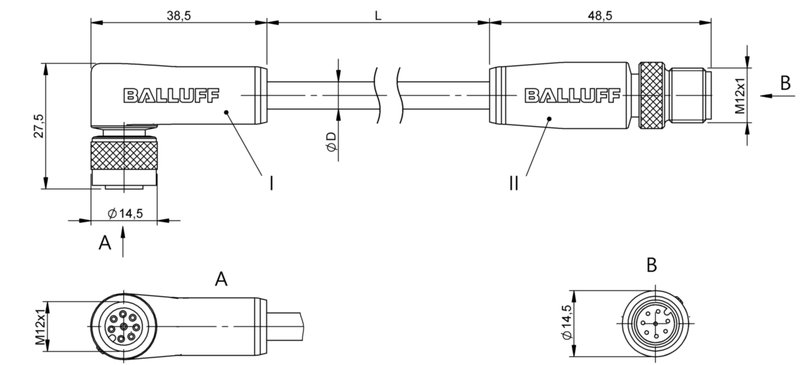 Соединительный кабель Balluff BCC M428-M418-3A-351-PS0825-020