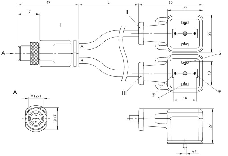 Y-образный распределитель Balluff BCC M415-VA04-VA04-U2004-005