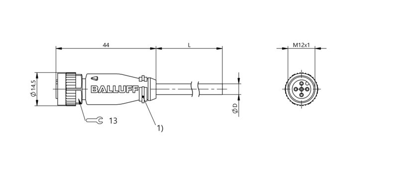 Разъем с кабелем Balluff BCC M415-0000-1A-001-PH0334-050