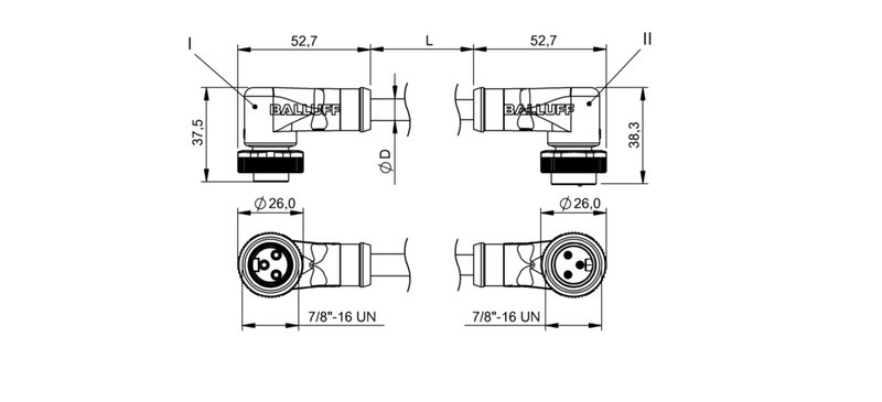 Соединительный кабель Balluff BCC A323-A323-70-345-VX43W6-150