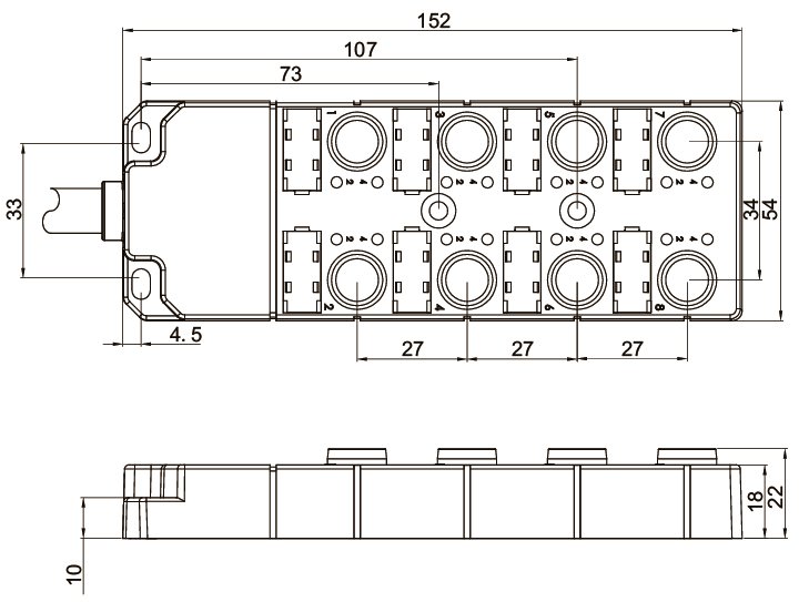 Распределительная коробка для датчиков LANBAO DB120805-2-05N