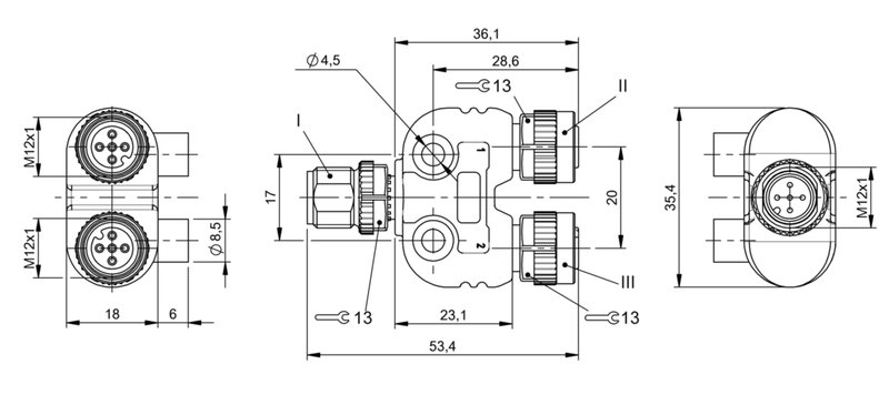 Y-образный распределитель Balluff BCC M415-M415-M415-U0057-000