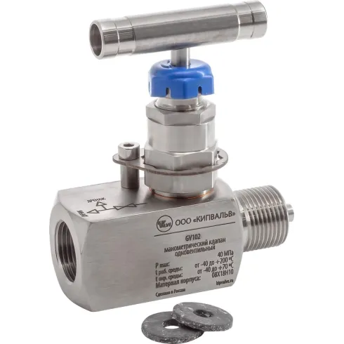Клапан для датчиков давления KIPVALVE GV101-FM-M20xM20-TV