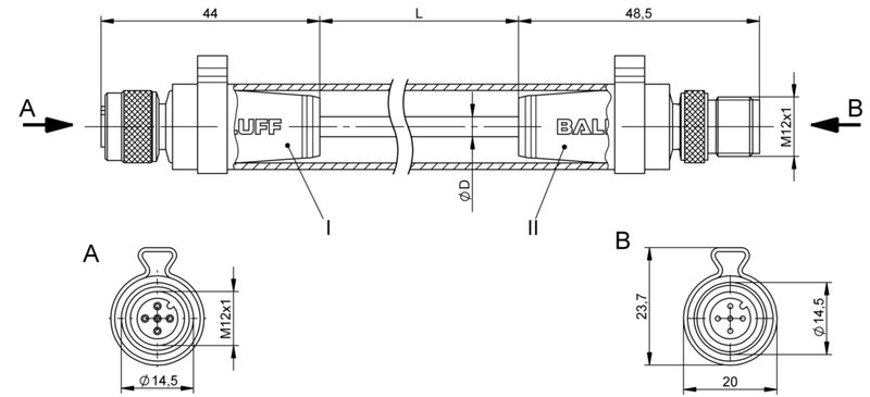Соединительный кабель Balluff BCC W415-W414-3A-304-TW0434-050-C044