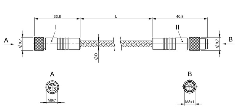 Соединительный кабель Balluff BCC W314-W314-30-304-MW8434-003