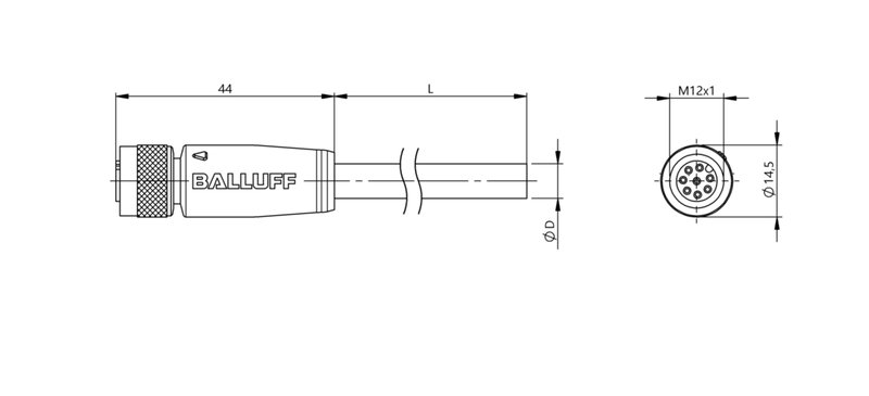 Разъем с кабелем Balluff BCC M418-0000-1A-046-PS0825-200