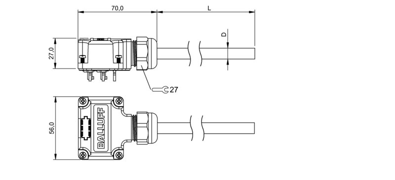 Распределительная коробка Balluff BPI T00G-K-00-KPXD0-030