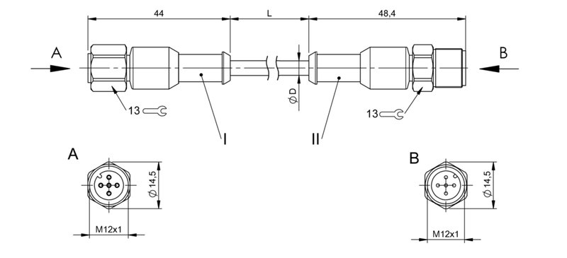 Соединительный кабель Balluff BCC S4B5-S4B5-3A-313-YX8534-100-C009