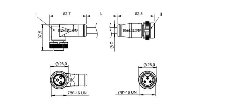 Соединительный кабель Balluff BCC A323-A313-30-345-VX43W6-050