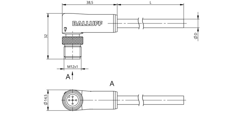 Разъем с кабелем Balluff BCC M425-0000-2A-043-PS0534-020