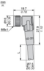 Разъем с кабелем Telemecanique XZCPV1041L2