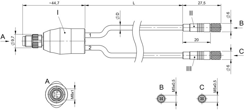 Y-образный распределитель Balluff BCC M314-M214-M214-U2039-005